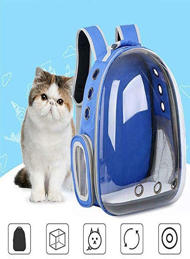 The DDS Store Pet Transparent Cat Carrier Backpack Puppy Kitty Breathable Carriers for Travel (Blue) - Image 2